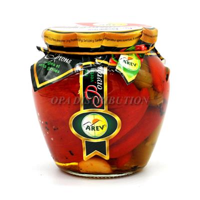 POIVRON ROUGE ET VERT GRILLÉ AREV 580 ML